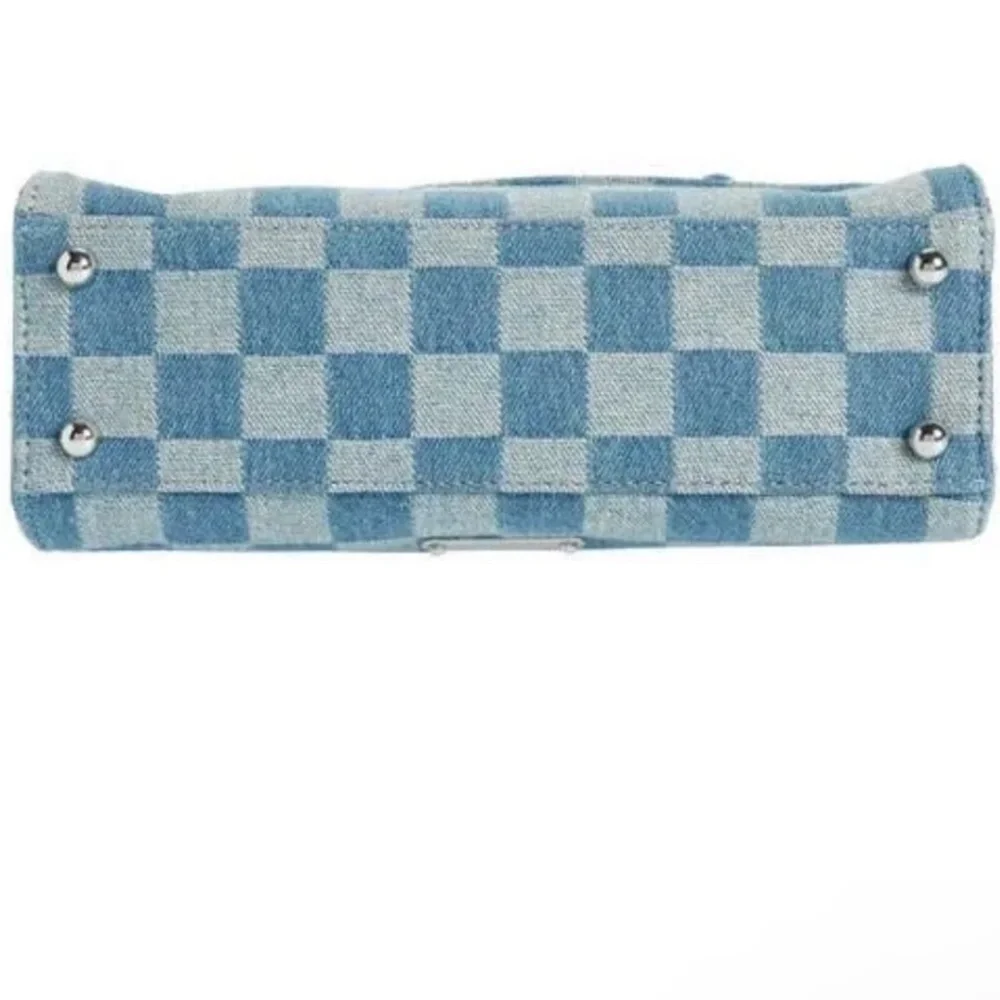 Rebecca Minkoff Lou Top Handle Denim Crossbody Bag in Light Blue/Dark Blue NWOT - Picture 6 of 9